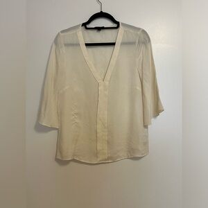 Silk ivory jcrew v-neck blouse